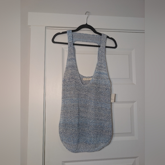 We The Free Blue and White Crochet Top Size M - Picture 3 of 9